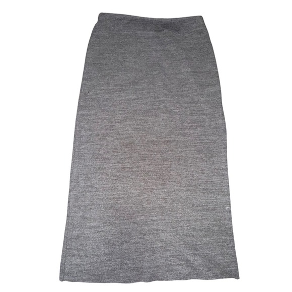 ZARA Knit 2pc Skirt Set Womens S Gray Cropped Sweater Midi Skirt Minimalist - Picture 5 of 10